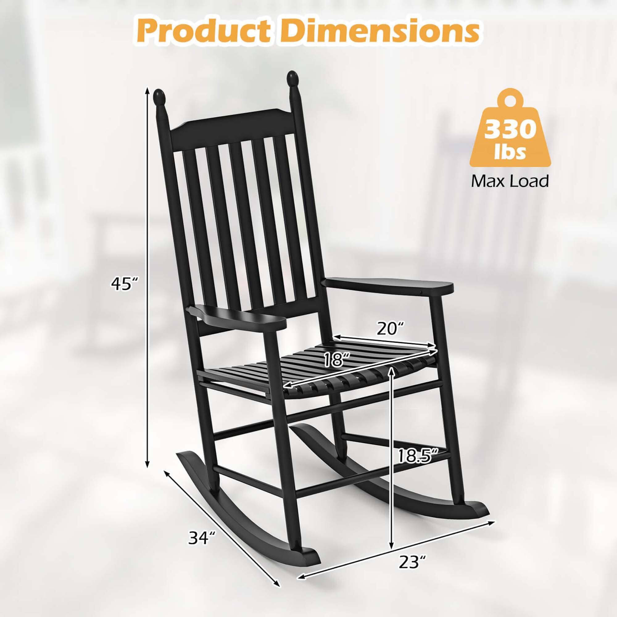 Product Dimensions: 330 lbs Max Load, 45" 20" 18"h, 18.5" 34" 23".