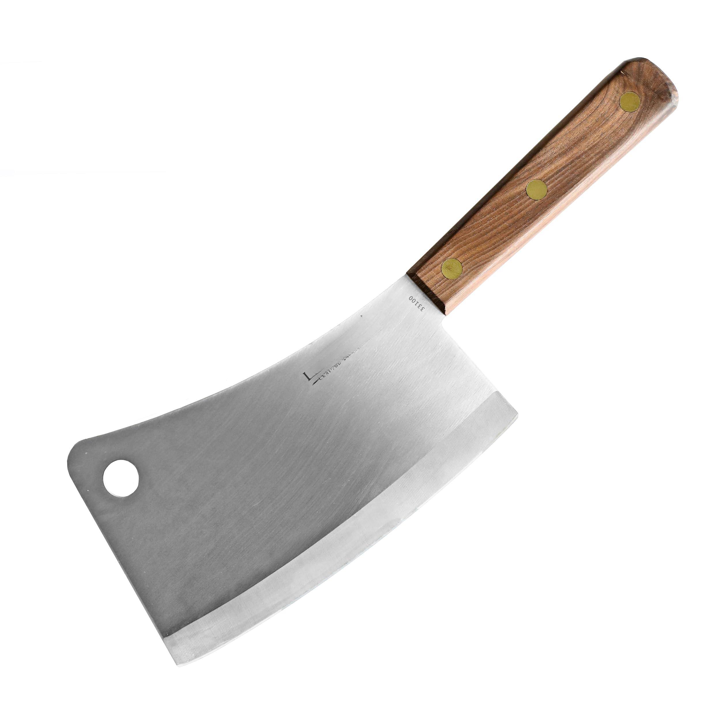 JETRANSPORT - 7.25" Heavy Duty Meat Cleaver With Walnut Handle Meat Cleavers have very thick - Default