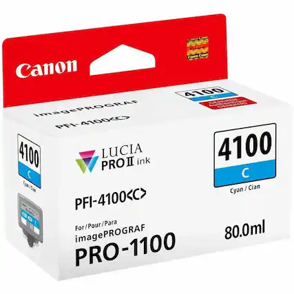 Canon
imagePROGRAF
PFI-4100C
LUCIA PRO II ink
Cyan / Cian
80.0ml
For / Pour / Para imagePROGRAF PRO-1100