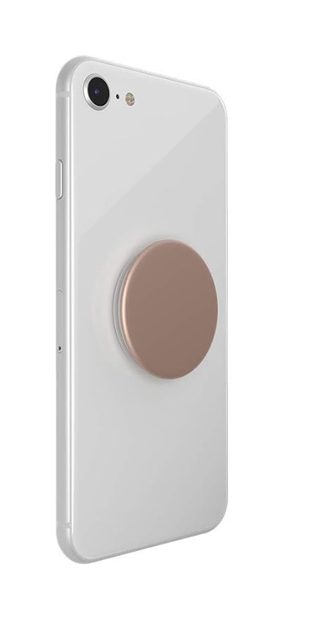 Left. PopSockets - PopSocket Aluminum Swappable PopGrip Rose Gold - Rose Gold.