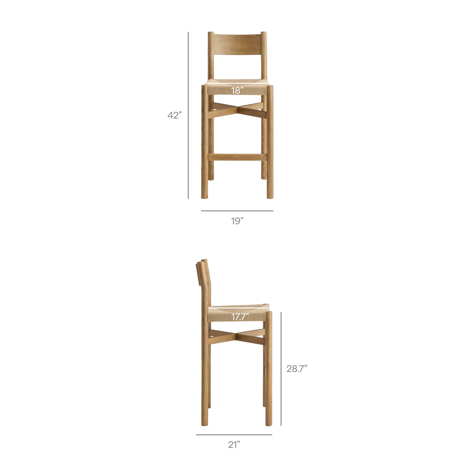 18" 42" 19" 17.7" 28.7" 21"
