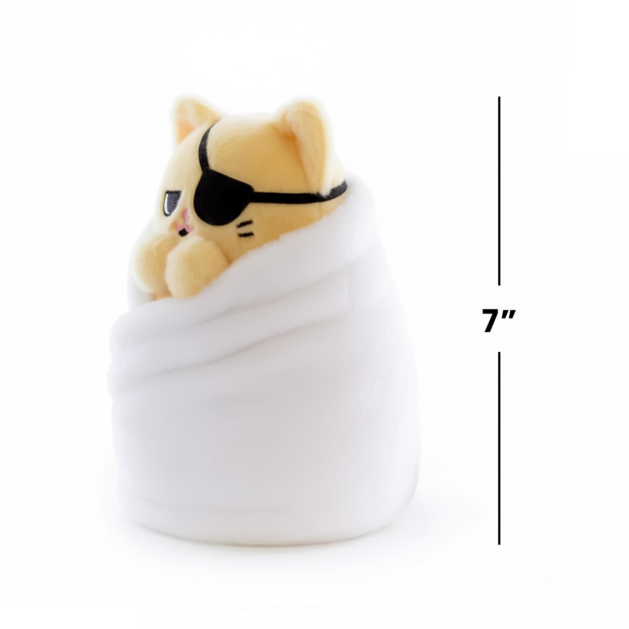 Alt View 1. Uncute - Purritos 7 Inch Cat In Blanket Plush Series 2 - Tamago - Beige.