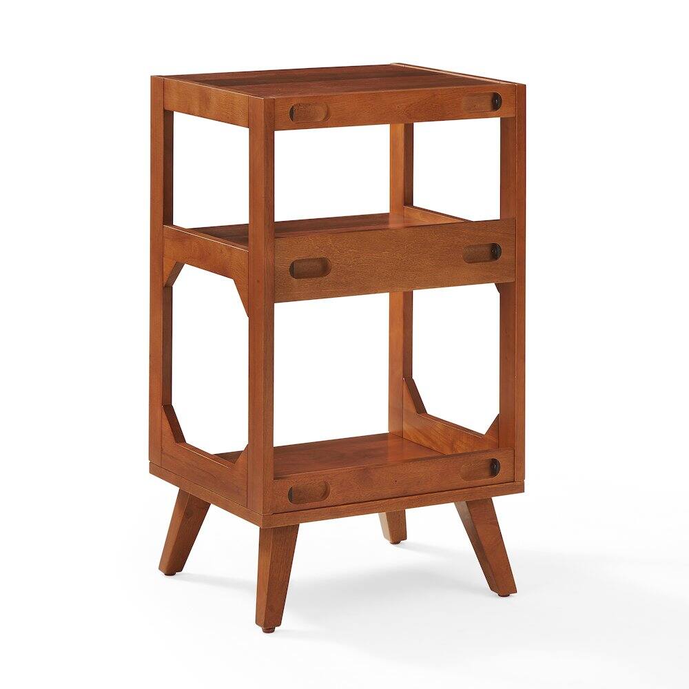 Alt View 3. Crosley Furniture - Asheville Small Record Player Stand With Vinyl Storage - Walnut.
