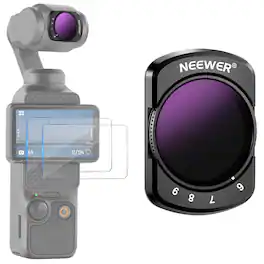 Neewer - Magnetic Variable ND Filter (ND64-512) for DJI Pocket 3, w/ Screen Protectors