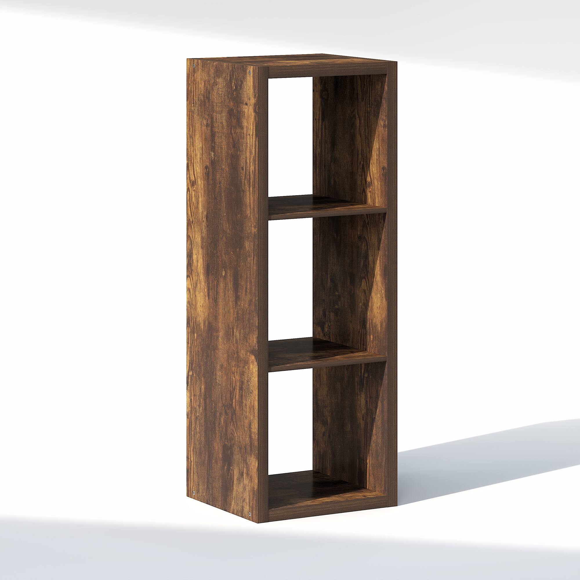 Alt View 4. Furinno - CUBIC Closet Organizers, 3-Cube Closet Organizer, Open Shelf, Extra Thick Frame, for Wardrobe, Bedroom, Living Room - Amber Pine.