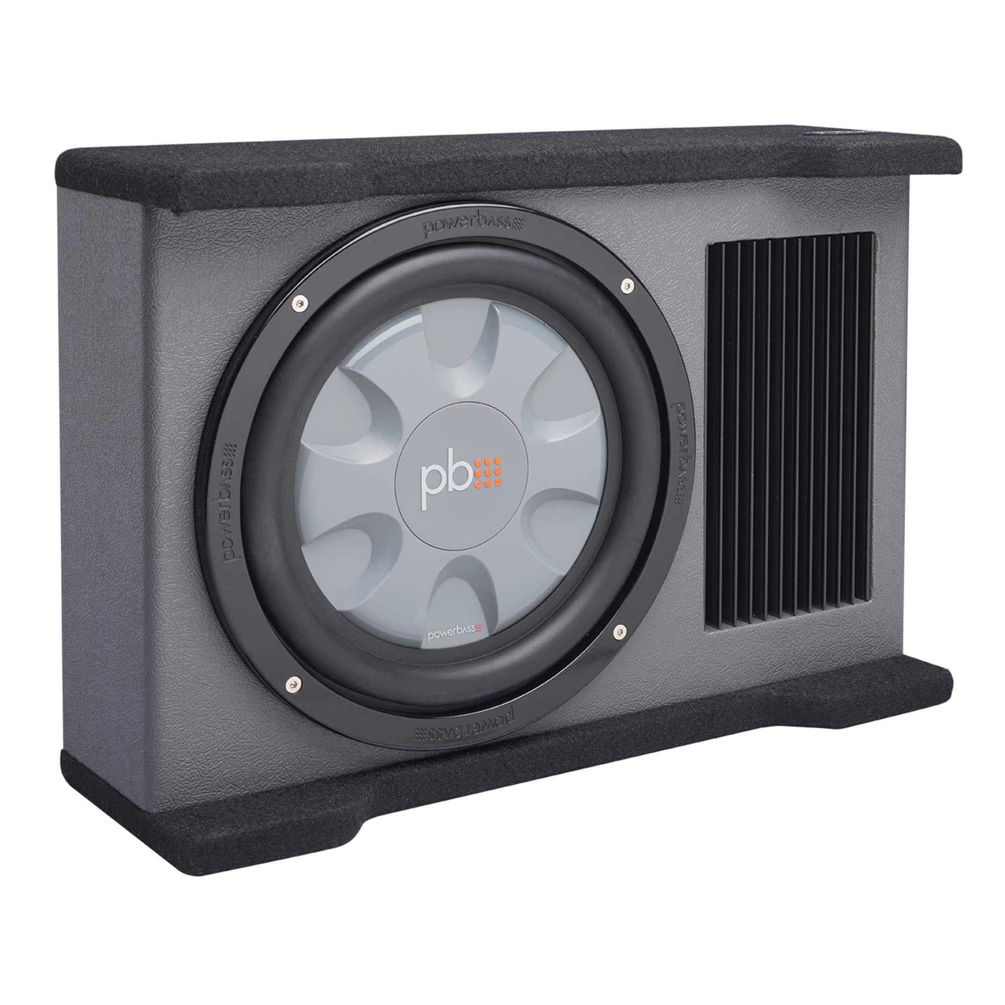 Powerbass - PS-ADF110T - 10" Single Loaded Amplified Down Firing Enclosure - Black/Gray