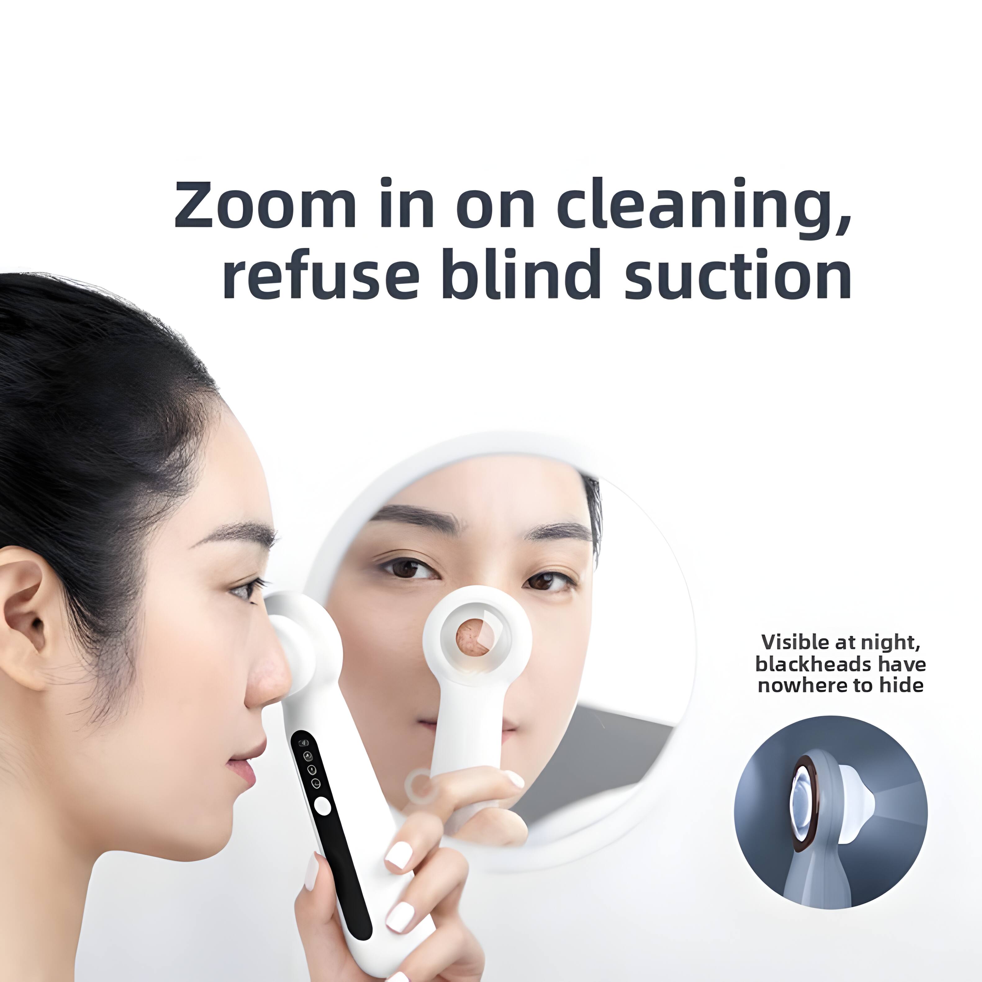 Zoom in on cleaning, refuse blind suction  
Visible at night, blackheads have nowhere to hide