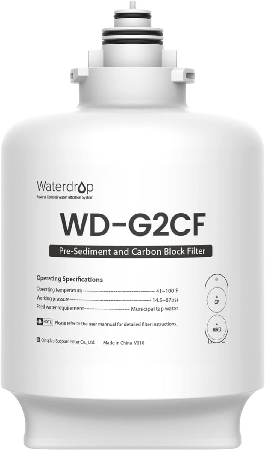 Waterdrop - WD-G2CF Filter, 12-Month Lifetime - White