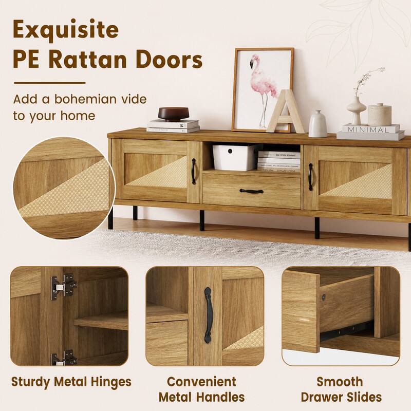 Exquisite PE Rattan Doors Add a bohemian vibe to your home

A
MINIMAL

Sturdy Metal Hinges
Convenient Metal Handles
Smooth Drawer Slides