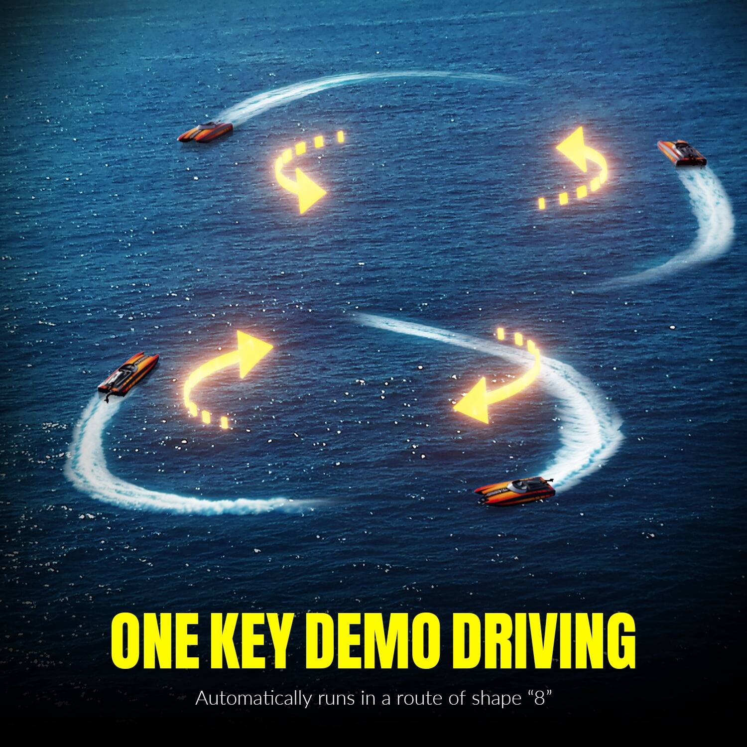 ONE KEY DEMO DRIVING  
Automatically runs in a route of shape "8"
