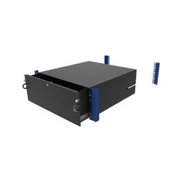 RackSolutions - 4U Lockable Rackmount Drawers 18in (D) - Black