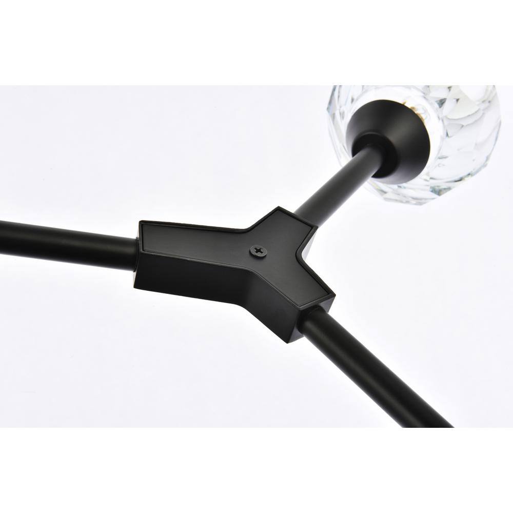Alt View 2. Elegant Lighting - Zayne 8 Light Pendant in Black - Black And Clear.