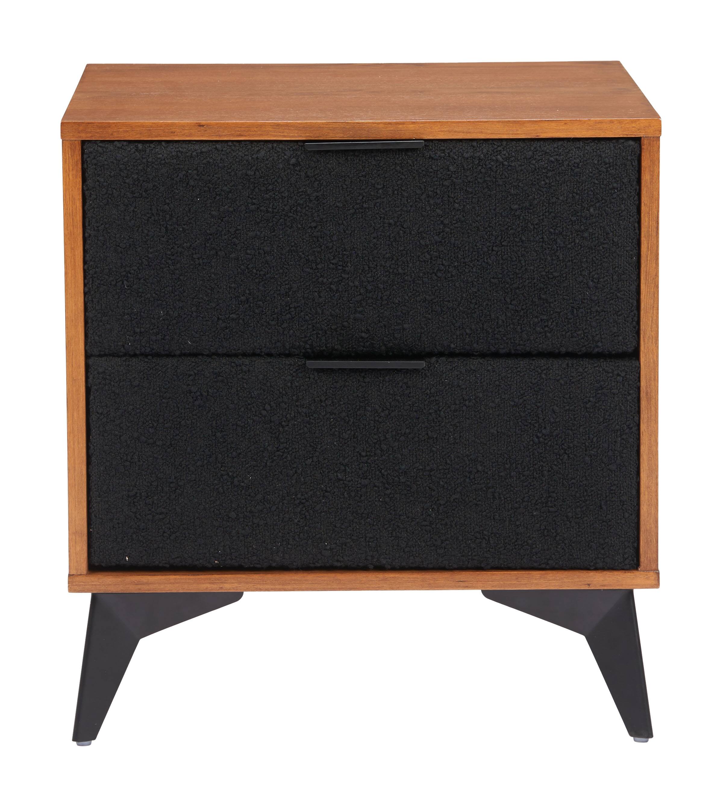 Alt View 1. Hivvago - Zarif Nightstand Black & Walnut - Black & Walnut.