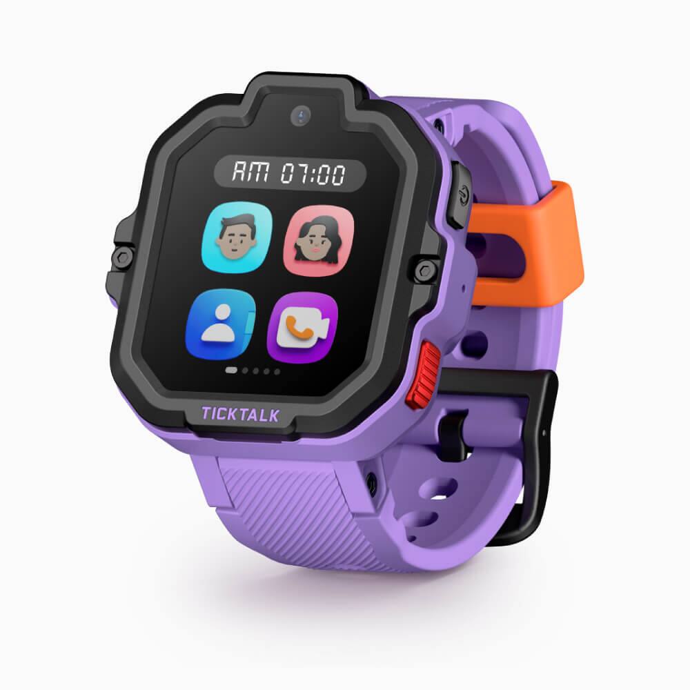 TickTalk - 5 Kids Smartwatch with Voice & Video Call, Text, GPS, SOS & School Mode - T-Mobile - Purple - (2025)