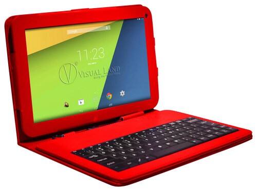 Front. Visual Land - Prestige Elite - 10" - 16GB - With Keyboard - Red.