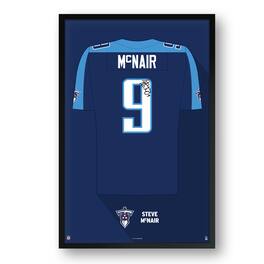 Sporticulture - Steve McNair Tennessee Titans Framed 14" x 20" Retired Jersey Art Print - Multicolor