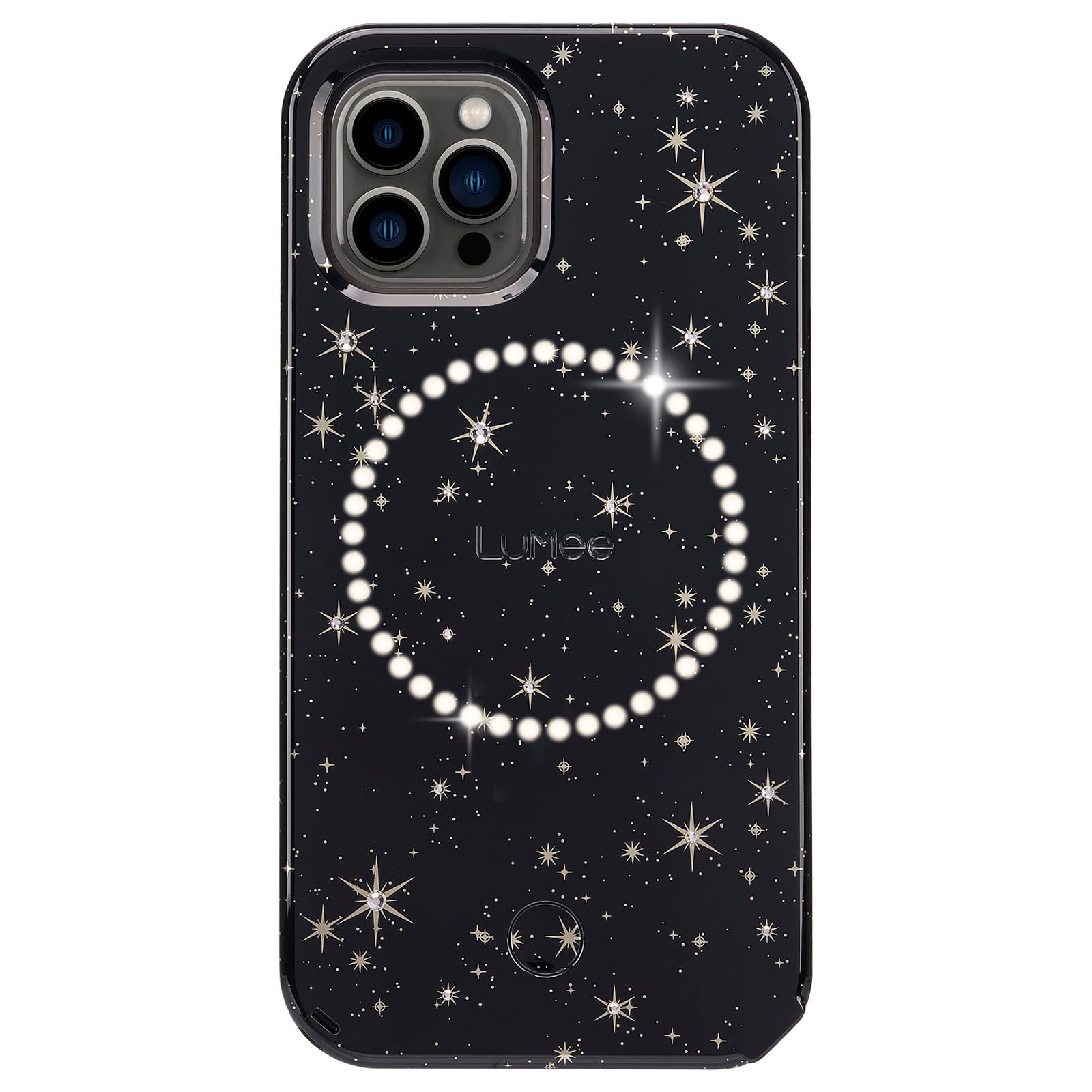 Front. LuMee - Halo Battery Charger Case for iPhone 13 Pro - Stars & Gems.