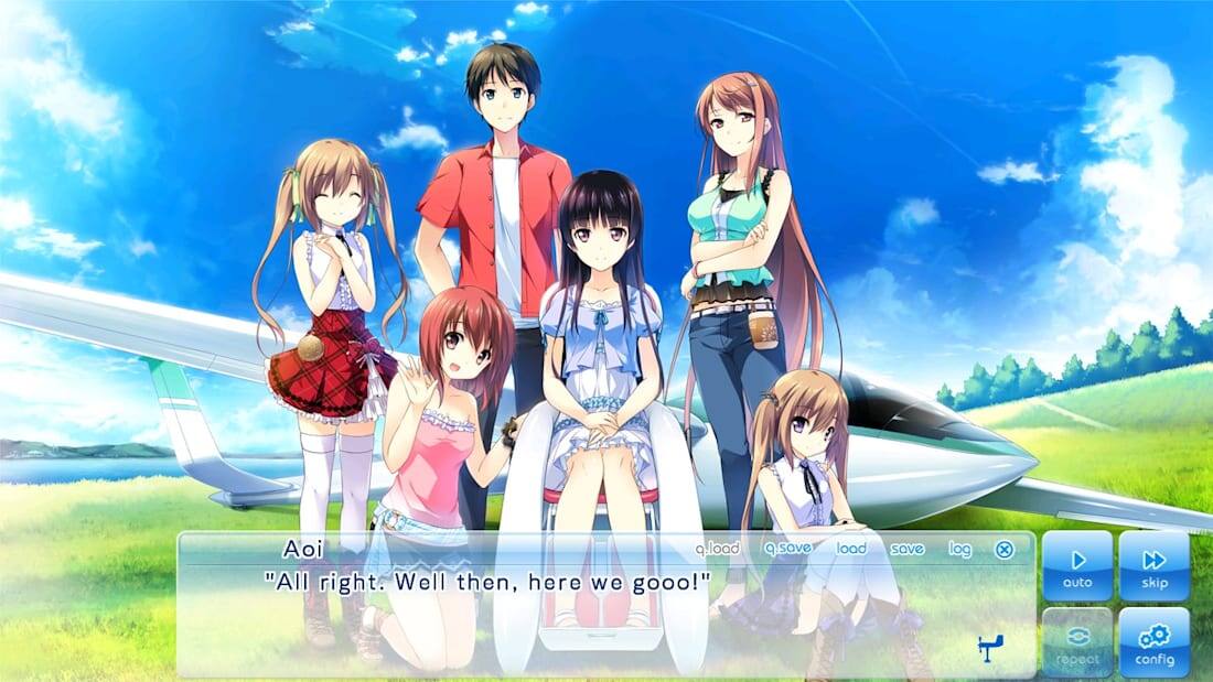 Aoi  
"All right. Well then, here we gooo!"  

q.load q.save  
load save log x auto skip respect config