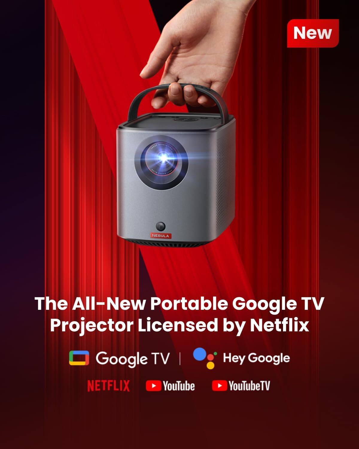 New
The All-New Portable Google TV Projector Licensed by Netflix
Google TV | Hey Google
NETFLIX YouTube YouTubeTV