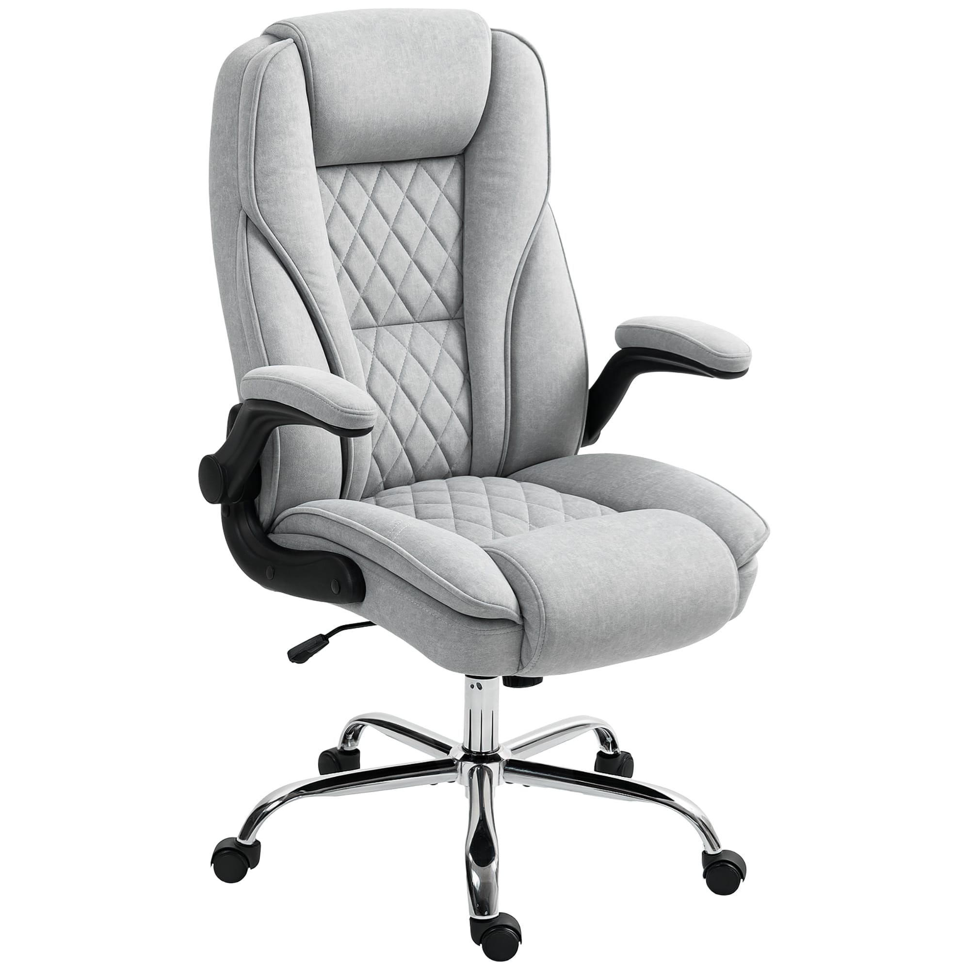 Homcom - Office Chair, Desk Chair with Flip-up Armrest - Gray
