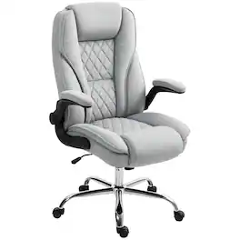 Homcom - Office Chair, Desk Chair with Flip-up Armrest - Gray