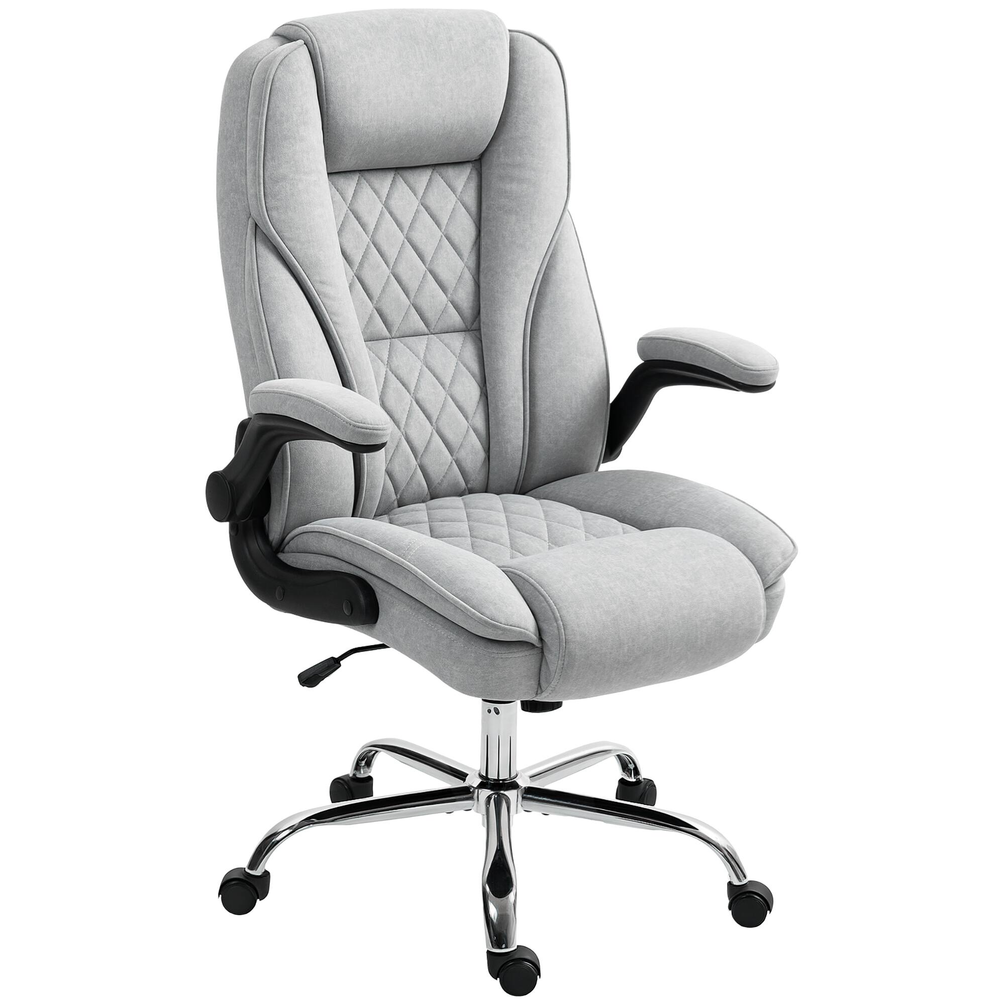 Homcom - Office Chair, Desk Chair with Flip-up Armrest - Gray