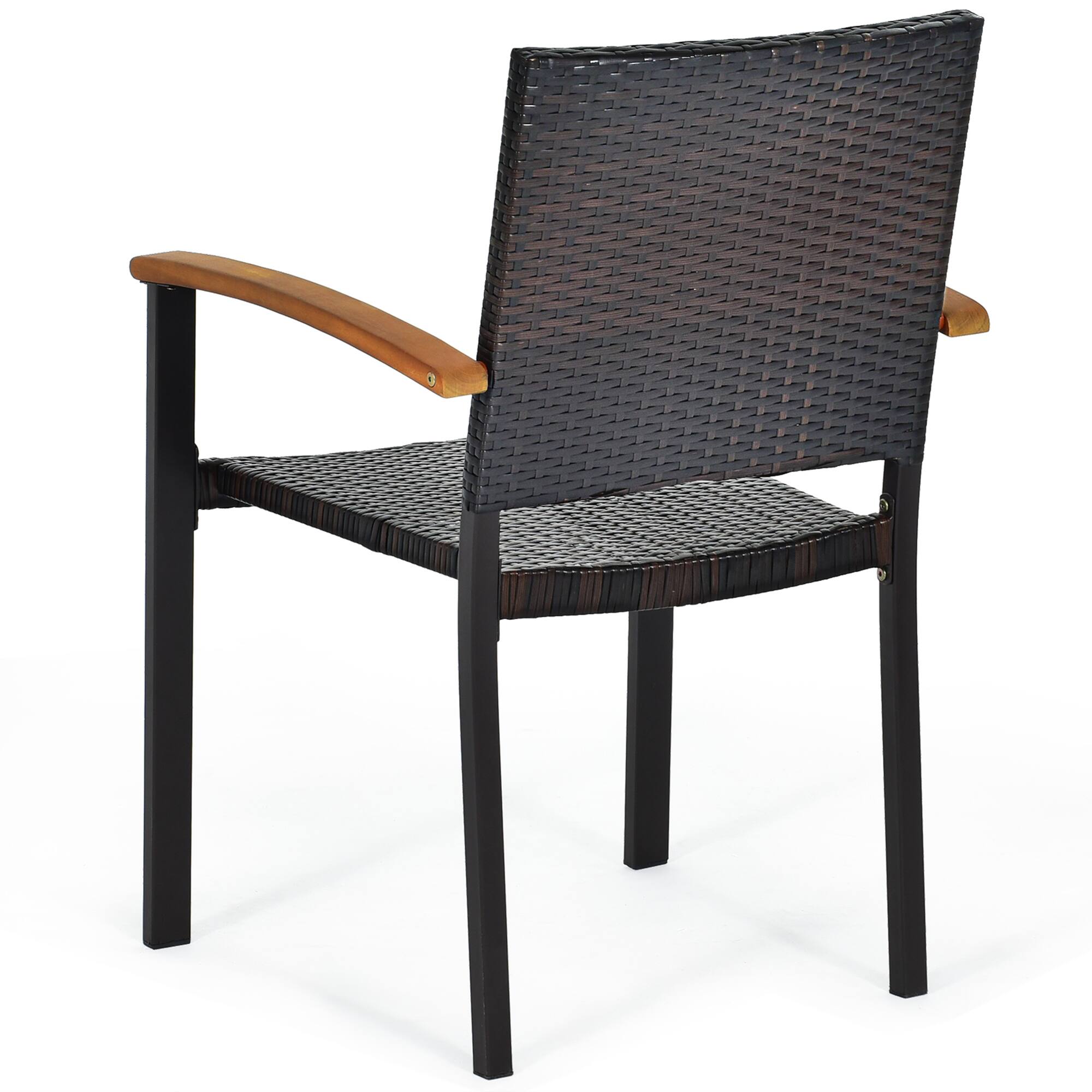 Alt View 8. Gymax - Gymax 2PCS Stackable Patio Wicker Dining Chair Rattan Armchair Outdoor Yard - as pic.