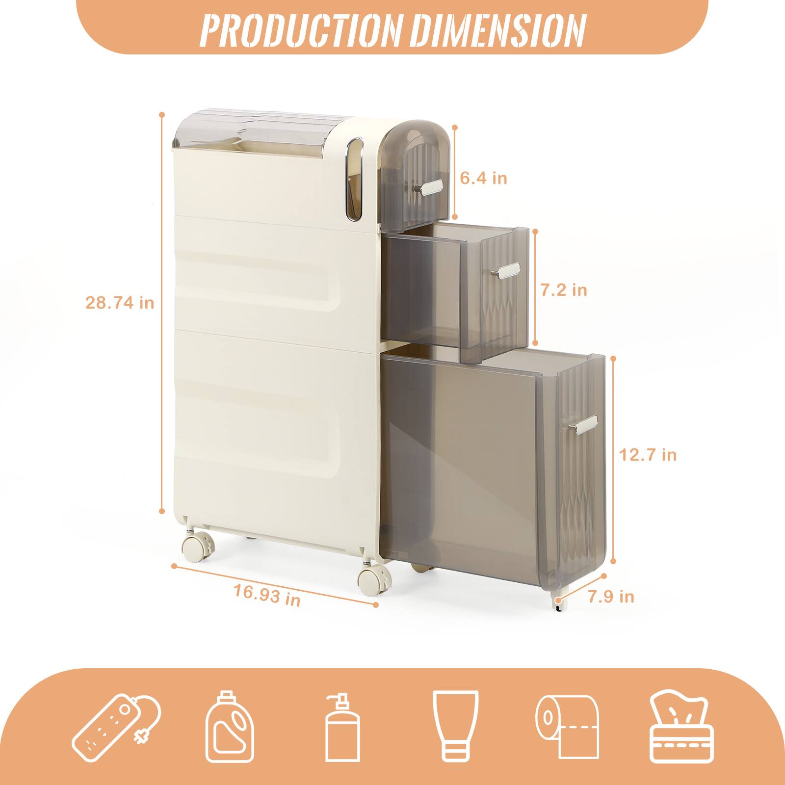 PRODUCTION DIMENSION  
6.4 in  
28.74 in  
7.2 in  
12.7 in  
16.93 in  
7.9 in