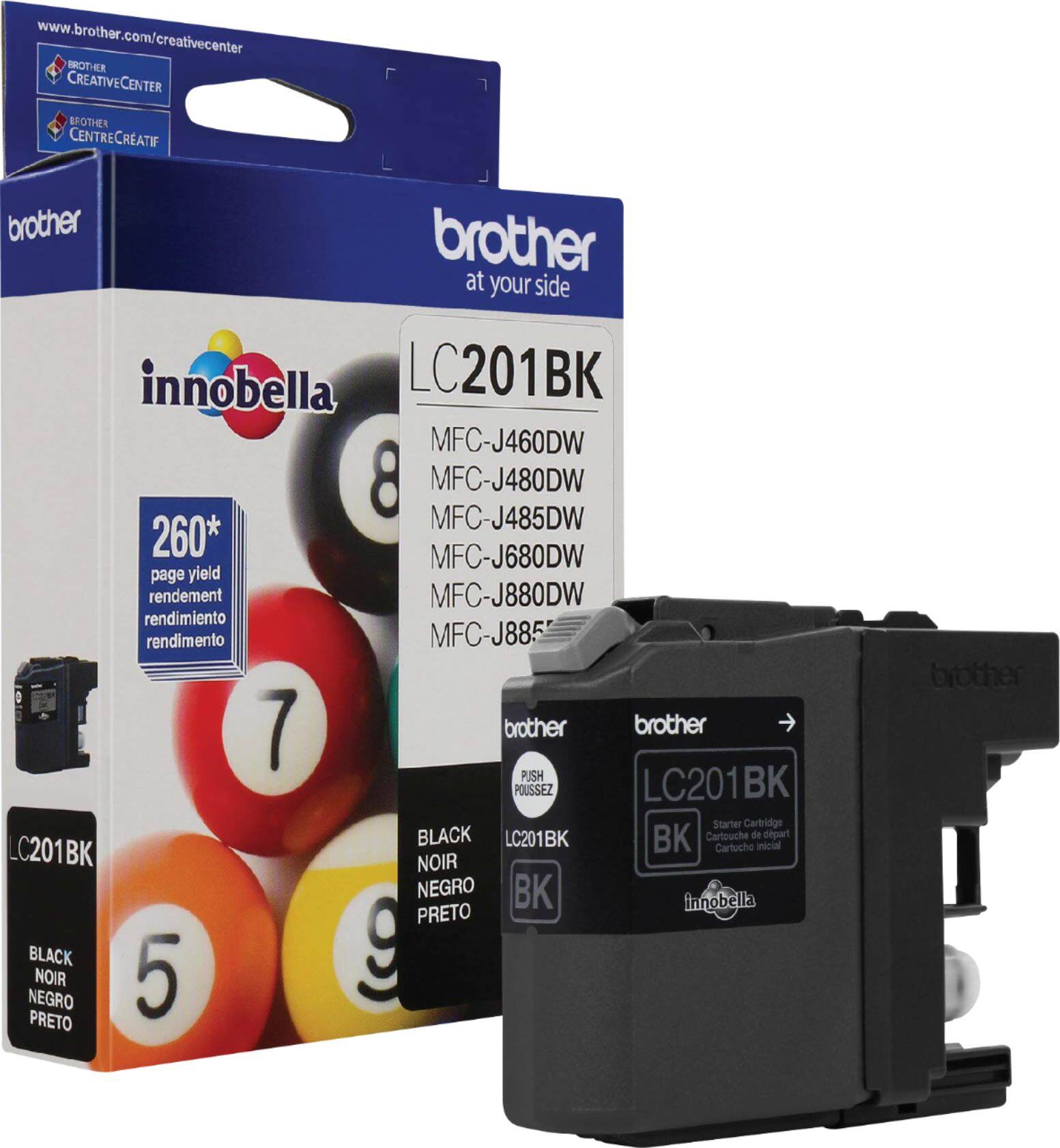 Front. Brother - LC201BK Standard-Yield Ink Cartridge - Black.