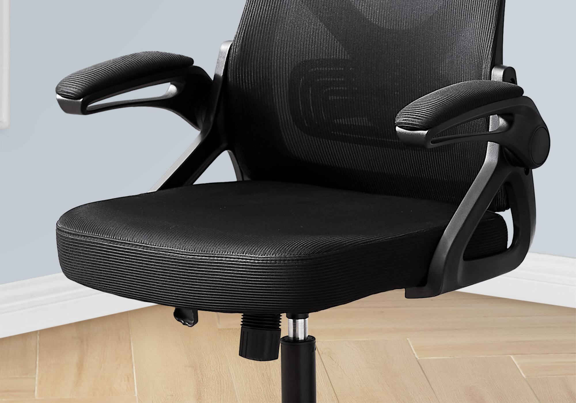 Angle. APRILSOUL - Office Chair Adjustable Height Ergonomic Swivel Work Black Metal Black Mesh Contemporary Modern - Black.