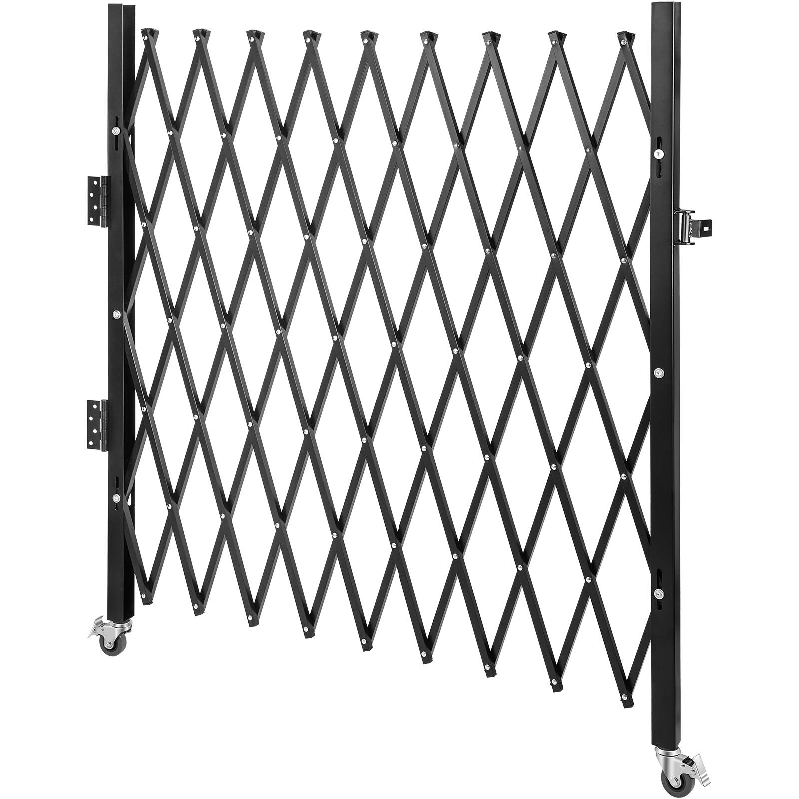 Alt View 5. VEVOR - Single Folding Security Gate, 7.25 ft H x 7.8 ft W Folding Door Gate, Steel Accordion Security Gate, Expanding Gate - Black.