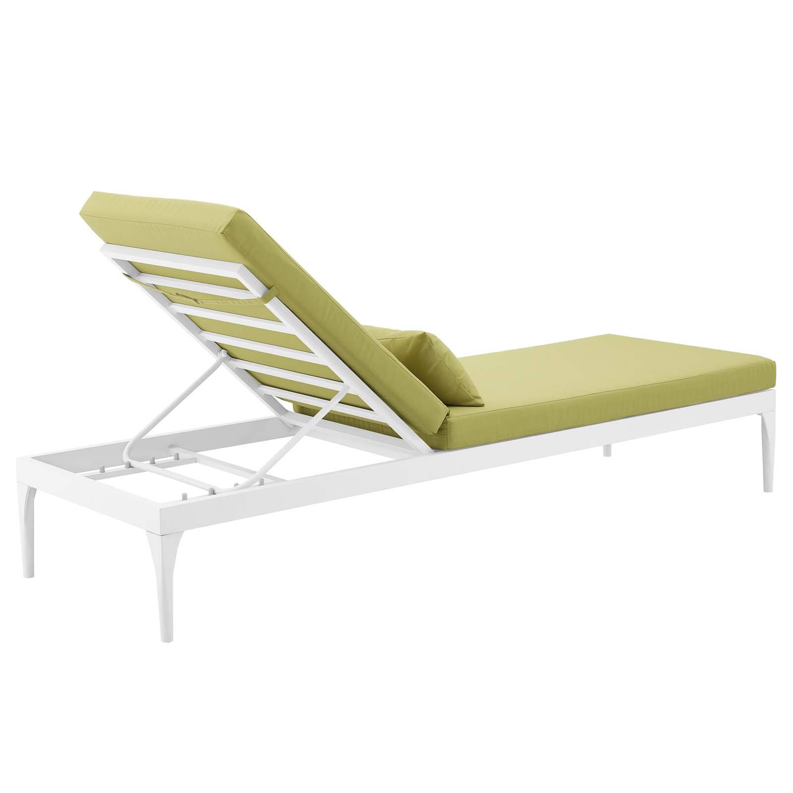 Alt View 2. Modway - Perspective Cushion Outdoor Patio Chaise Lounge Chair by Modway - White Peridot.