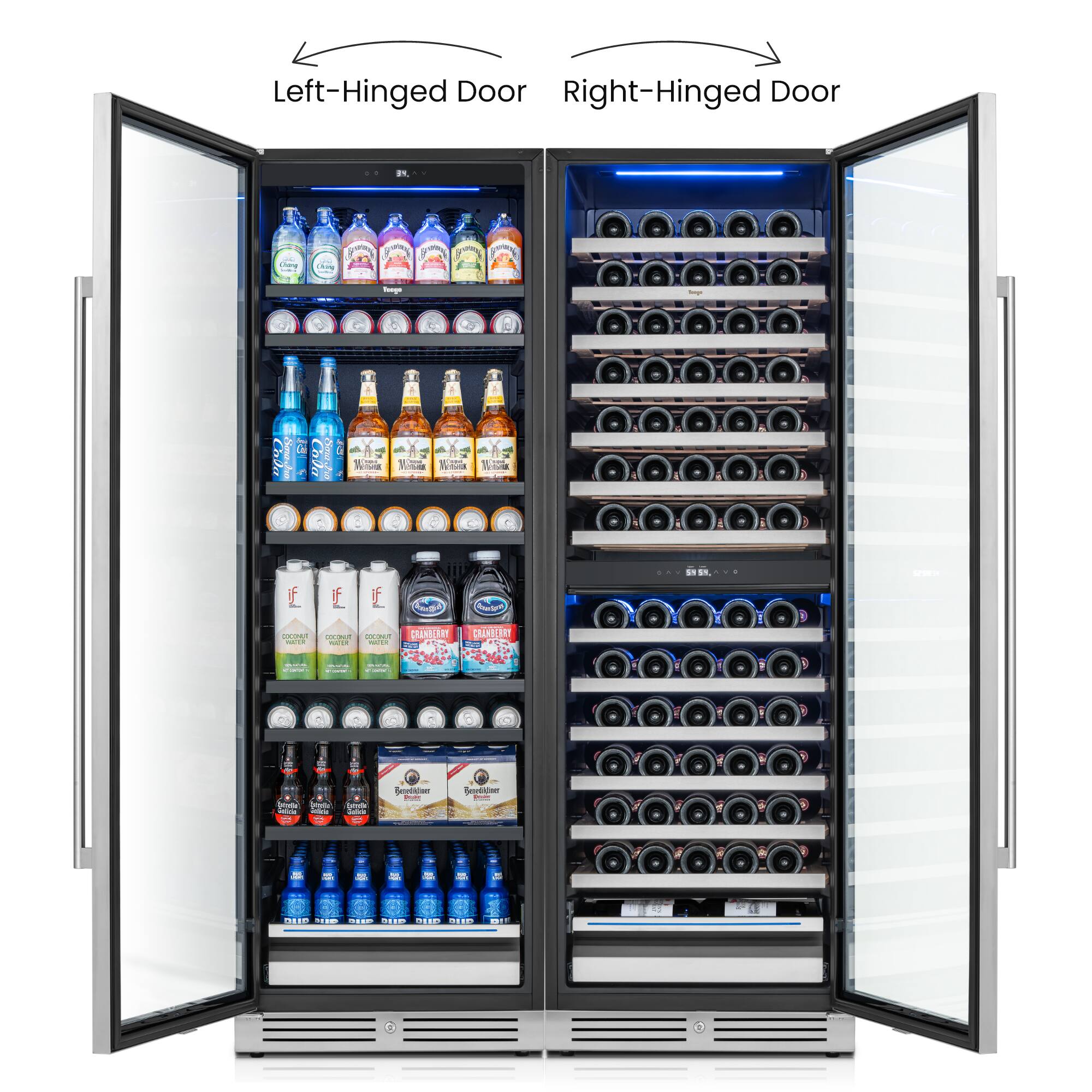 Left-Hinged Door  
Right-Hinged Door