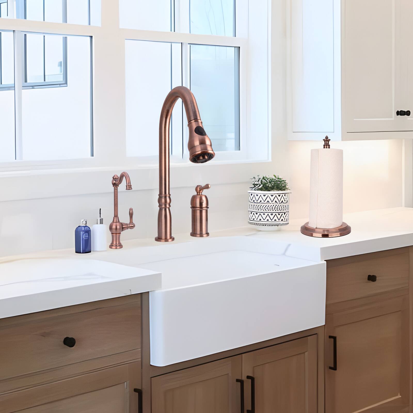 Alt View 7. Akicon - Akicon Paper Towel Holder Stand for Dining Room Table and Kitchen Countertop in Antique Copper - Antique Copper.