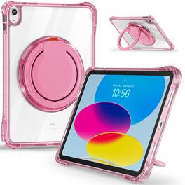 Dteck - for Apple iPad (A16) 11" 2025 & iPad 10th Gen 2022 Case,Clear Rugged Shockproof Cover w/ Kickstand Handle+Shoulder Strap - Rose