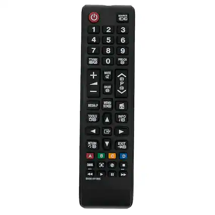 SOURCE
1 2 3
4 5 6
7 8 9
0 PRE-CH
TTX/MIX
MUTE
CH LIST
MEDIA.P
MENU
TOOLS
INFO
EXIT
RETURN
A B C D
MEDIA.P
MENU
TOOLS
INFO
EXIT
BN59-01198E
