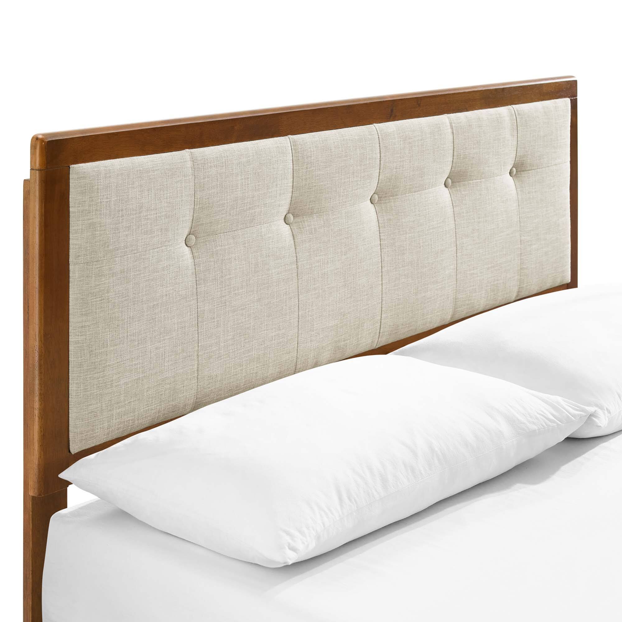 Alt View 8. Modway - Willow Wood Full Platform Bed With Angular Frame - Brown.