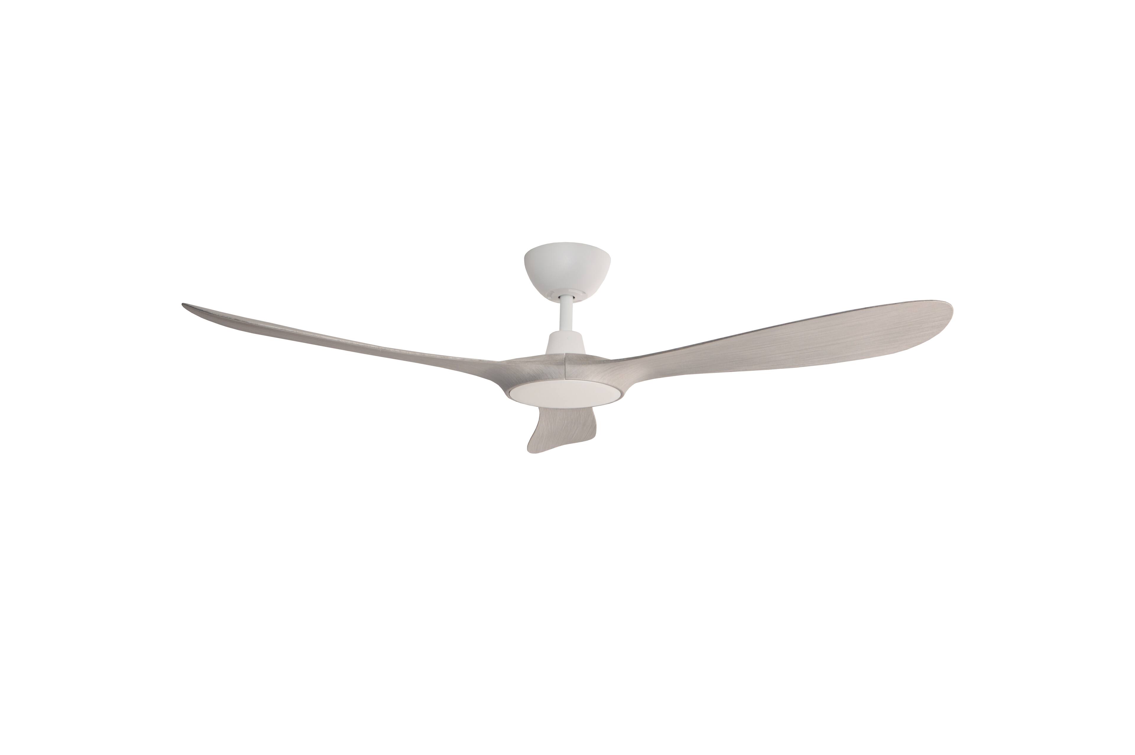 Alt View 1. ENLIGHT - 60" Smart Ceiling Fan, IP66 Outdoor/Coastal, Weather Resist, Efficient, Quiet DC Motor, Reverse Mode, Matter, 3 Blades - White Oak Woodgrain.