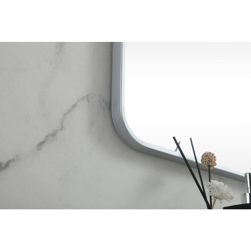 Back. Elegant Decor - Soft corner metal square mirror 42x42 inch in Silver - Silver.