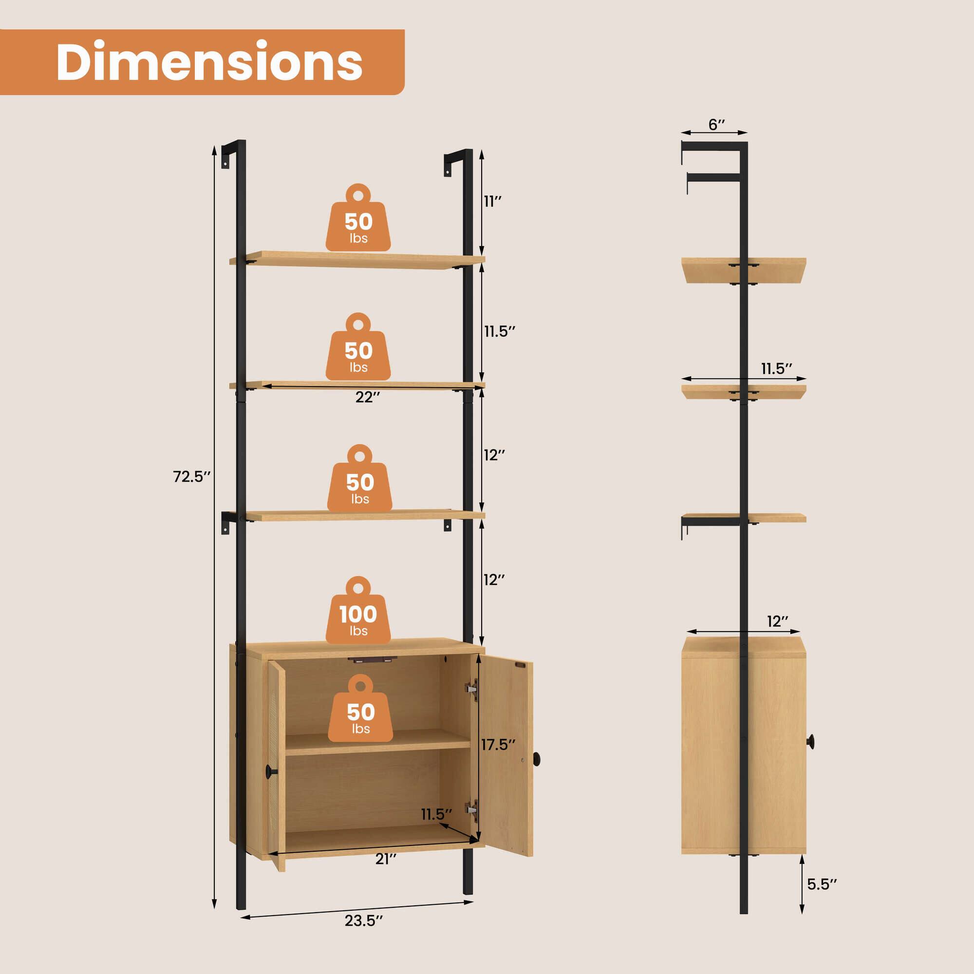 Dimensions  
6"  
11"  
11.5"  
22"  
72.5"  
12"  
12"  
100 lbs  
12"  
17.5"  
11.5"  
21"  
5.5"  
23.5"