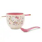 Front. Silver Buffalo - Sanrio Hello Kitty Apples and Cinnamon 20-Ounce Ramen Bowl and Chopstick Set - Pink.