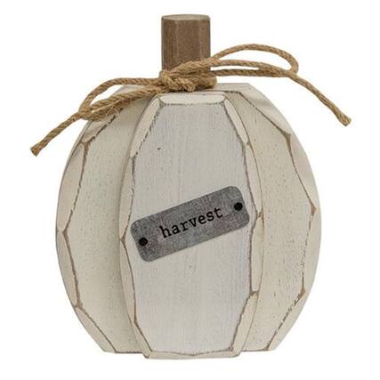 Front. BreeBe - *Cream Harvest Pumpkin Chunky Sitter - White.