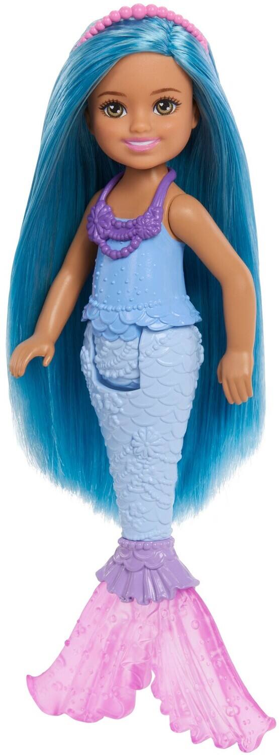 Front. Mattel - Barbie Fantasy Chelsea Mermaid, Blue Hair   - COLLECTIBLES - Multicolor.