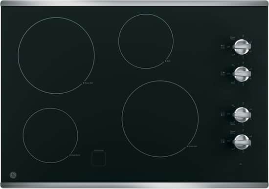 Ge 30 Built In Electric Cooktop Stainless Steel On Black Jp3030sjss Best Buy