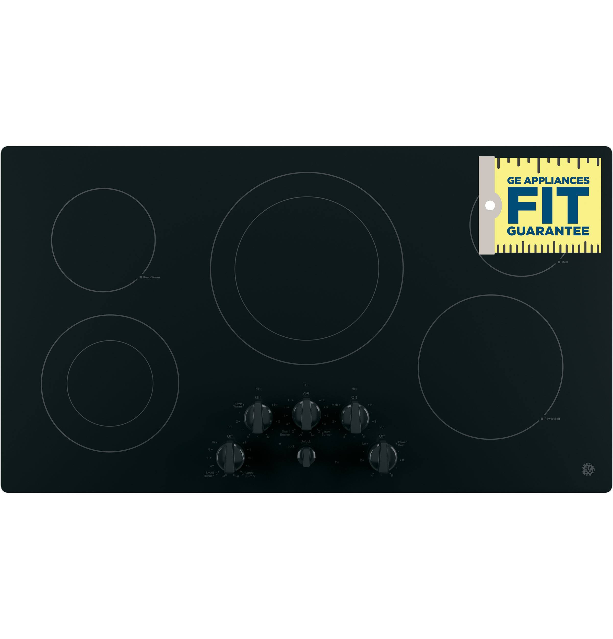 Best Buy GE 36" BuiltIn Electric Cooktop Black on Black JP3536DJBB