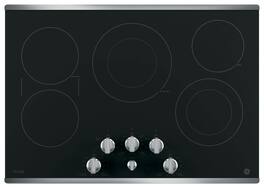 GE Profile - 30" Built-In Electric Cooktop - Stainless Steel on Black