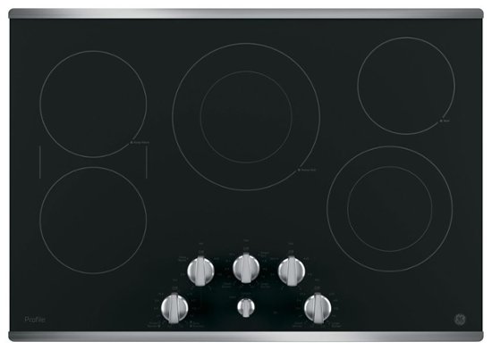 GE – Profile Series 30″ Built-In Electric Cooktop – Stainless Steel-on-Black