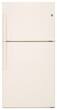 GE - 21.2 Cu. Ft. Top-Freezer Refrigerator - Bisque - Larger Front