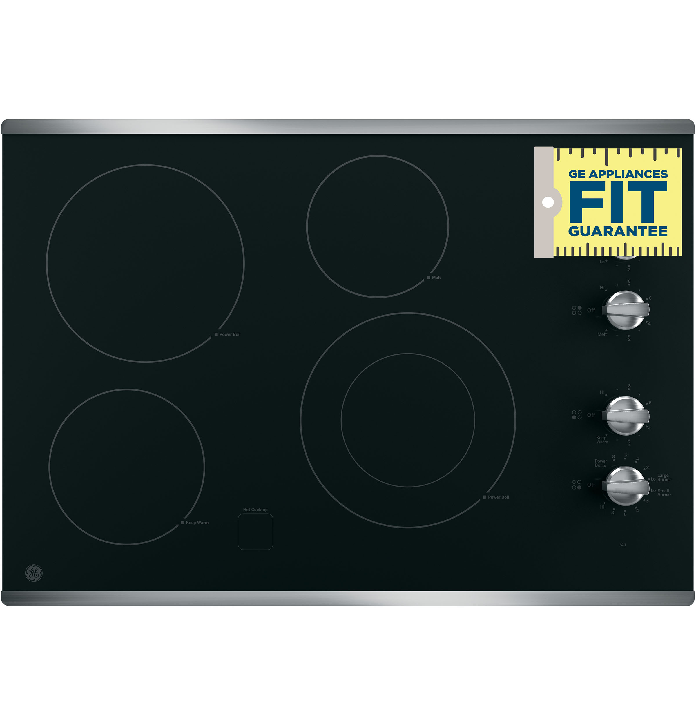 JP201CBSSGE GE(R) Built-In Electric Cooktop STAINLESS STEEL - Clark  Appliances