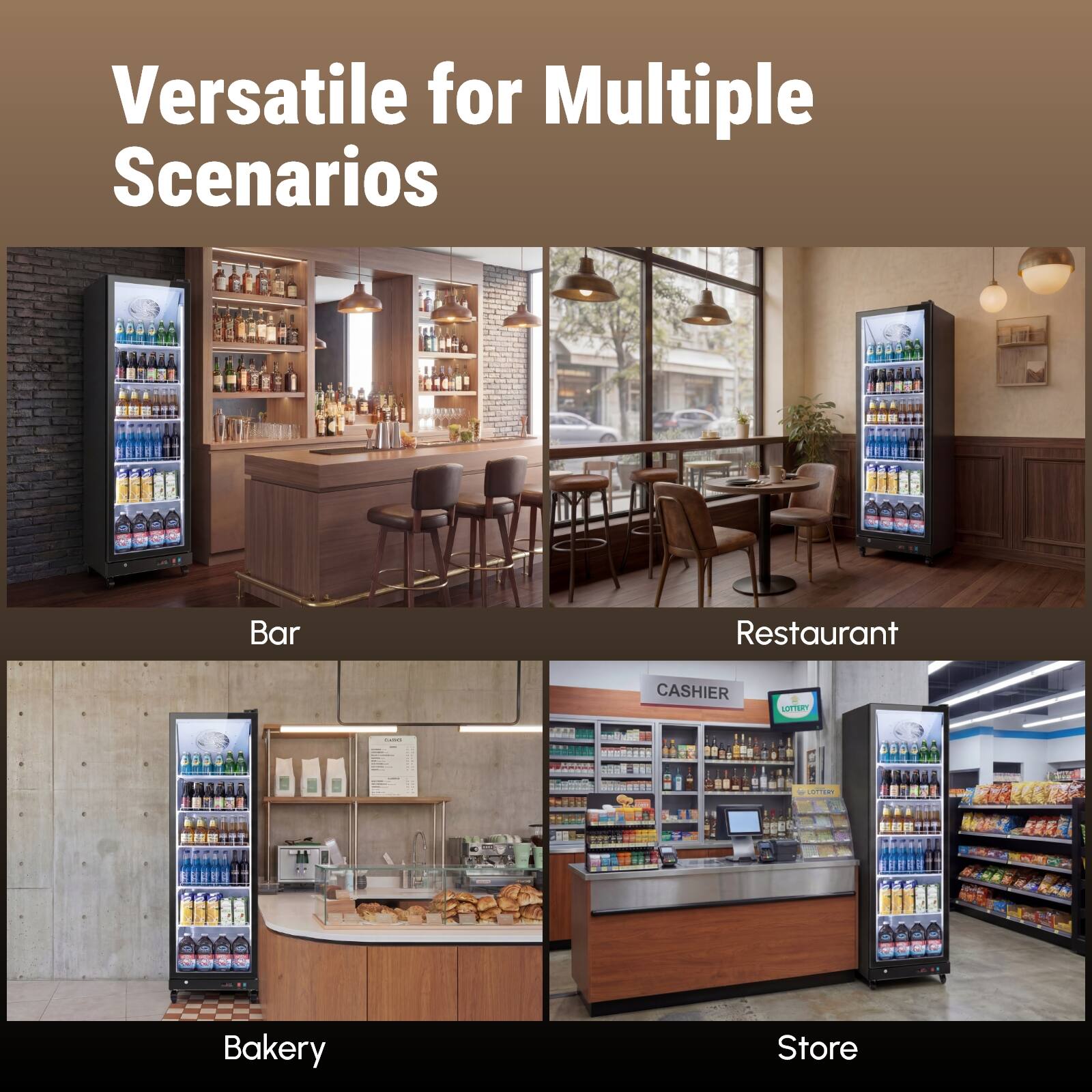 Versatile for Multiple Scenarios

Bar
Restaurant
Bakery
Store